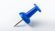 © swan - Blue push pin on white background