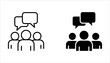© NAPISAH - Discussion web line icons set. dialogue, chat, communication on white background