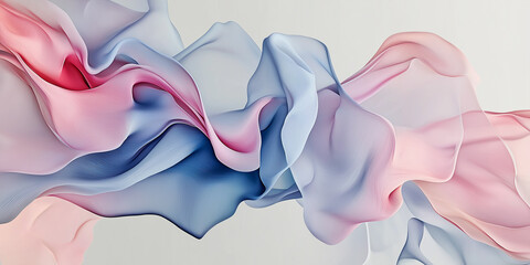 Leinwandbilder - Pastel colored abstract waves flowing gently in the air
