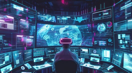 Cybersecurity Specialist Monitoring a Network