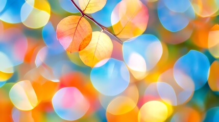 Fototapete - Vibrant Multicolored Bokeh with Abstract Shapes and Patterns : Generative AI