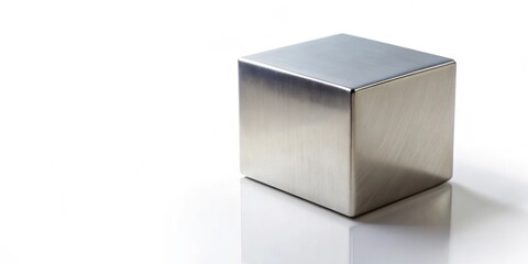 silver cube on white background, cube, silver,object, geometric, shiny, reflections, metallic, design, abstract