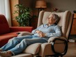 © Derek Brumby - Relaxed Senior Woman Enjoying Leisure Time in Comfortable Recliner at Home