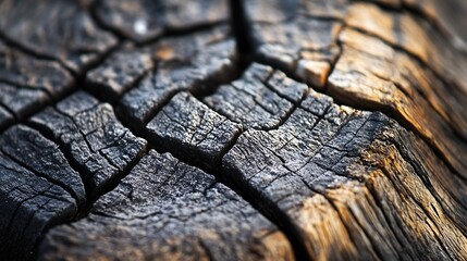 Aufkleber - Detailed Cracked Tree Trunk Texture for Rustic Earthy Backgrounds and NatureThemed Projects : Generative AI