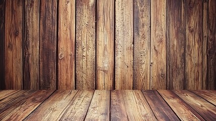 Poster - Rustic Wooden Plank Wall with Rich Textures and Natural Wood Tones : Generative AI