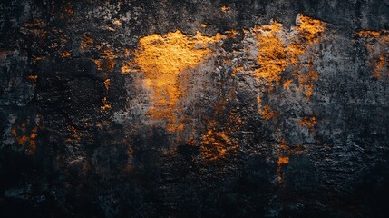Poster - Dark Grunge Texture with Orange Accents for Backgrounds and Designs : Generative AI