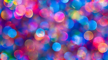 Aufkleber - Vibrant and Colorful Bokeh Background with Defocused Lights for Creative Designs : Generative AI