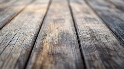 Fototapete - Weathered Wood Surface with Textured Wooden Planks in Rustic Setting : Generative AI