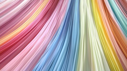 Leinwandbilder - Colorful Pastel Fabric Waves for Vibrant and Dynamic Background Design Concepts : Generative AI