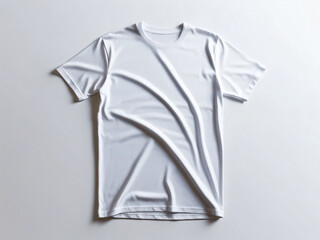 The white T-shirt in the image has a classic round neckline.