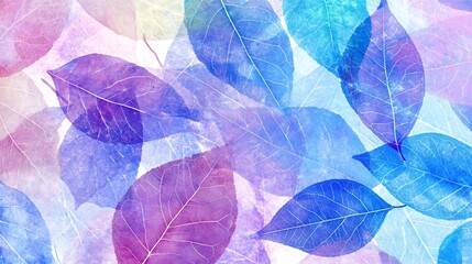 Leinwandbilder - Vibrant Colorful Abstract Leaves Pattern in Soft Pastel Hues for Modern Home Decor Prints : Generative AI