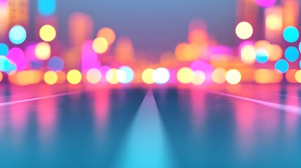 Abstract City Lights Bokeh Background