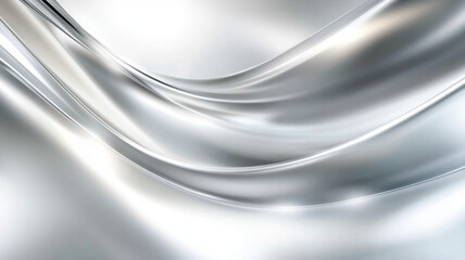 Wall Mural - elegant abstract silver wave on white background, showcasing smooth curves and sense of fluidity. th
