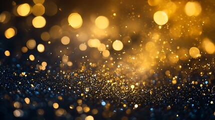 Aufkleber - Golden Bokeh Lights Abstract Background for Festive and Celebratory Themes : Generative AI