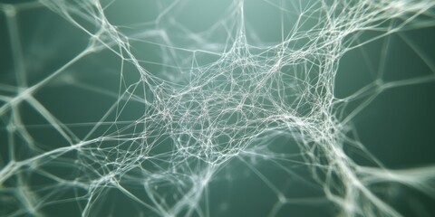 Fototapete - Abstract Network of Interconnected Nodes Symbolizing Digital Connectivity in Modern Technology
