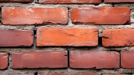 Poster - Red Brick Wall Close Up with Rich Texture for Authentic Architectural Background : Generative AI