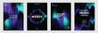 © TWINS DESIGN STUDIO - Music poster design background vector set. Electro Sound Cover template with vibrant abstract gradient geometric shape and line wave. Ideal design for social media, flyer, party, music festival, club.