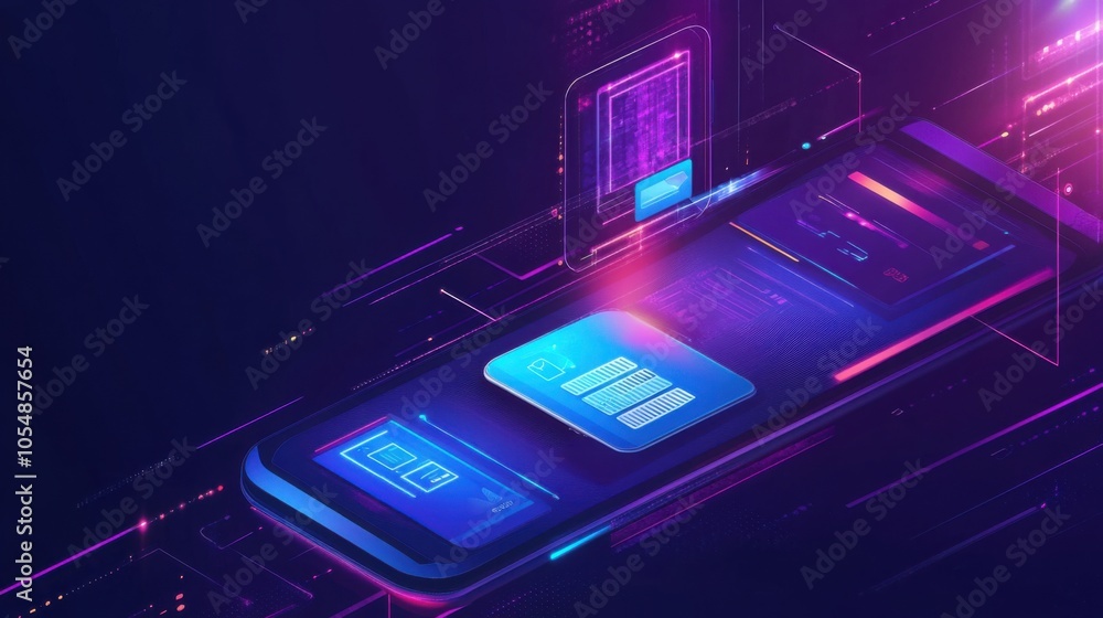 Mobile payment gateway vector, illustrating digital payment methods and ...
