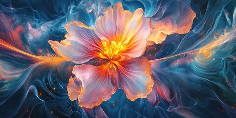 close-up of flower on blue background