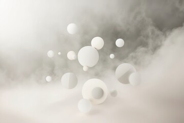 geometric circles layered in a transparent fog. created with generative ai technology