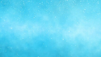 Wall Mural - loop snowfall on blue foggy sky copy space animation background.