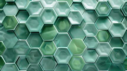 A pastel green background with interconnected hexagons, giving a scientific and structured appearance, ideal for educational or environmental designs