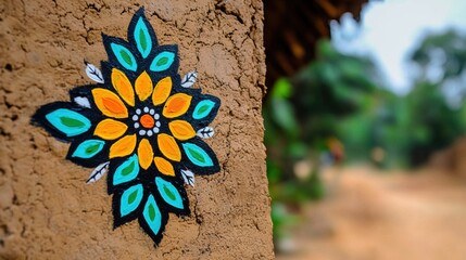 Poster - Colorful Traditional Wall Art in Rural Setting