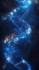 Wall Mural - Blue background, DNA 