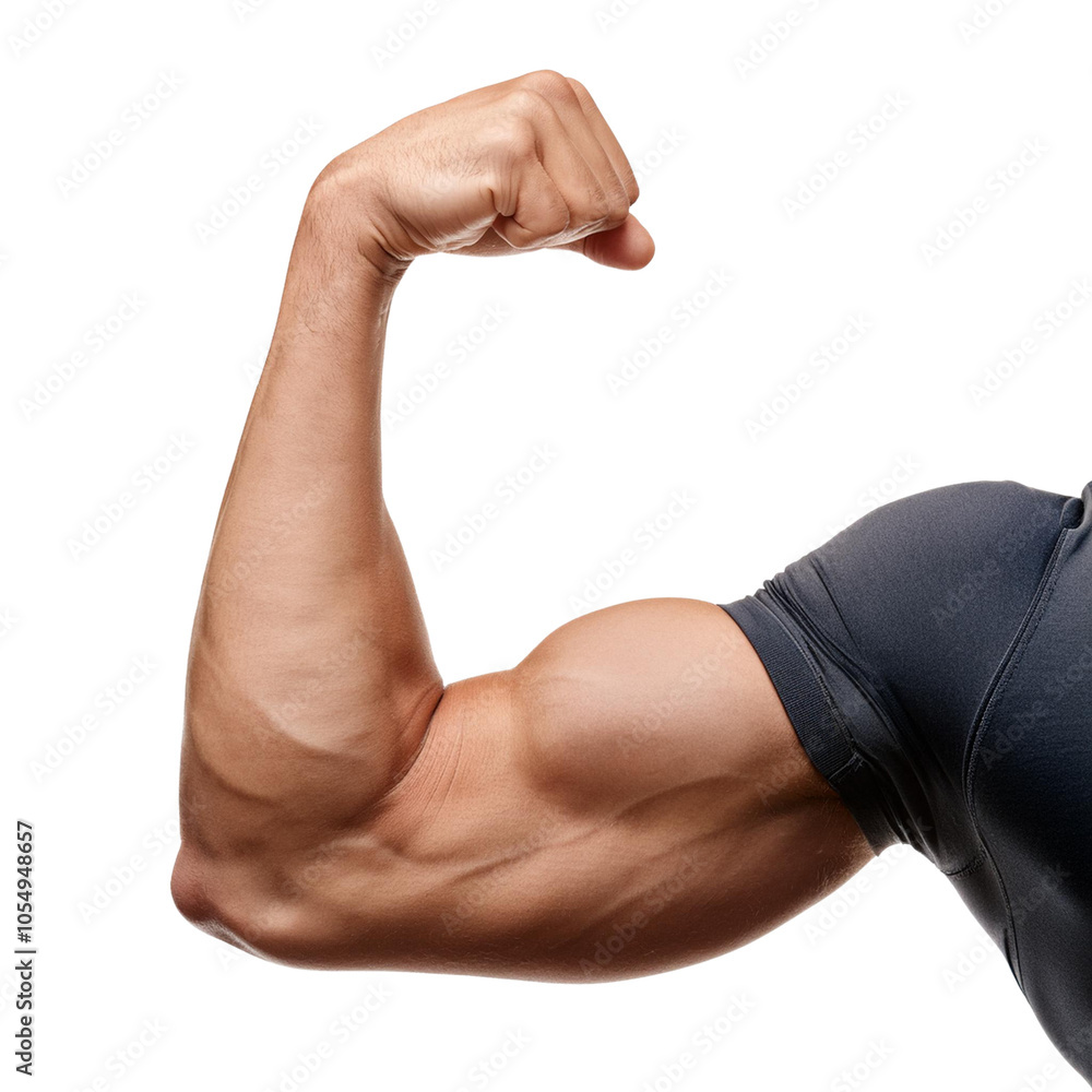 Muscular arm, white isolate background transparent background Stock ...