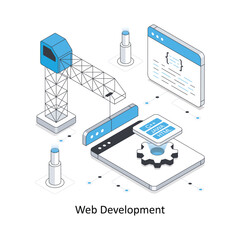 Web Development isometric stock illustration Eps 10 File