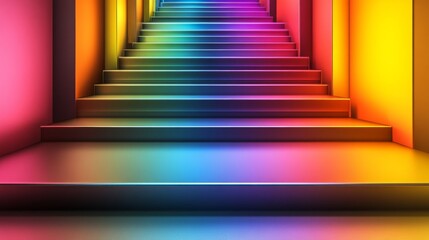 Vibrant Steps with Smooth Metallic Surfaces