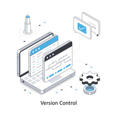 version control isometric stock illustration eps 10 file