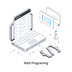 Web Programing isometric stock illustration Eps 10 File