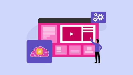 Website development or web application, coding, designing for web browsers cartoon animation