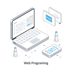 Wall Mural - Web Programing isometric stock illustration Eps 10 File