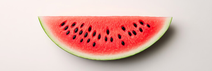 Fresh Watermelon Slice on Light Background