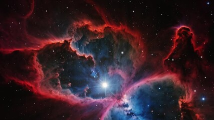 Wall Mural - Journey through the Red Nebula 4K stock video