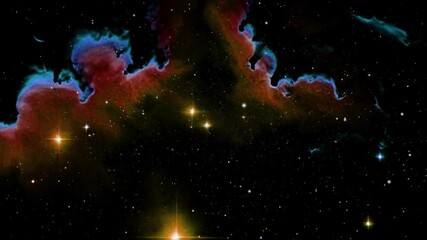 Wall Mural - Outer space stars and nebulae emit bright light 4K