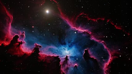 Wall Mural - Nebula Exploration 4K stock video