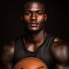 Handsome Young Man with Basketball