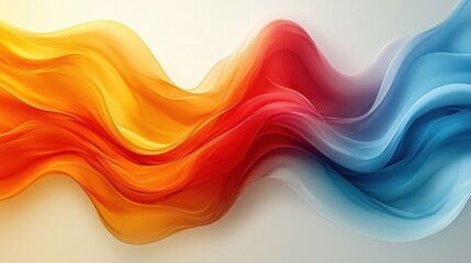 Wall Mural - colorful waves of red, orange, and blue flowing gracefully across a soft background in an artistic d