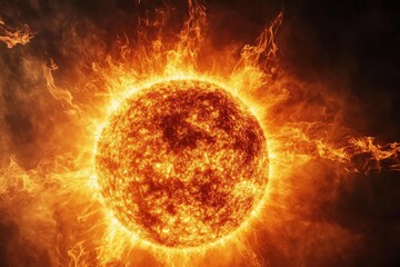 Wall Mural - Fiery Embrace of the Sun
