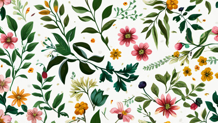 Wall Mural - seamless pattern with flowers