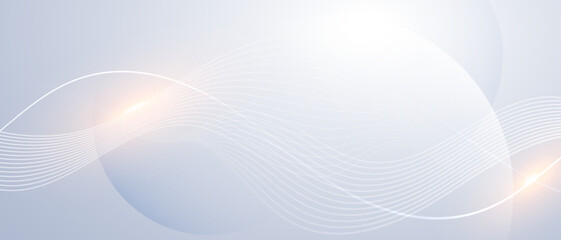 Elegant white wave lines on a soft blue gradient background. 