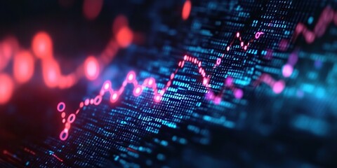 Digital background perfect for tech processes, neural networks, artificial intelligence, data transfer and encryption, digital archives, sound and graphic presentations, science, education, etc.