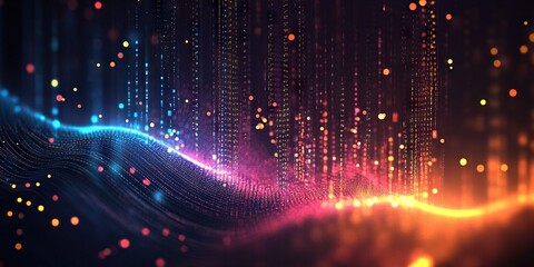 Wall Mural - digital background perfect for tech processes, neural networks, artificial intelligence, data transf