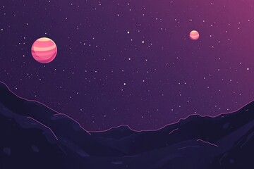 cosmic mountains under a starry night
