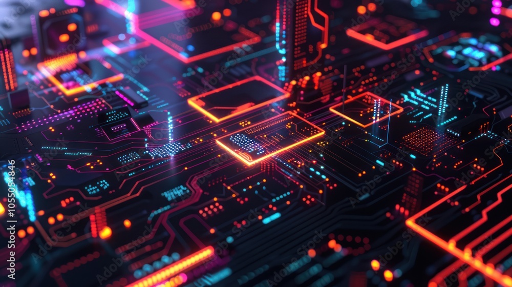 Abstract Cyberpunk Circuitry Design