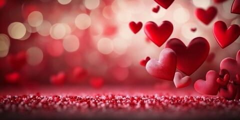 floating hearts valentine's day background