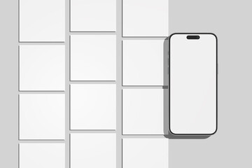 Wall Mural - blank smartphone with social media post mockup